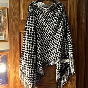 Black and white poncho